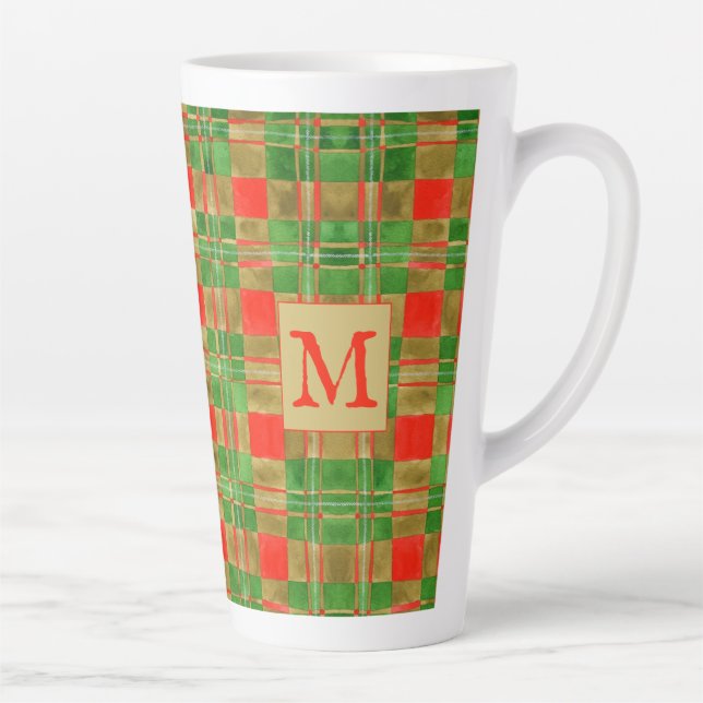 Tasse Latte MAC GREGOR TARTAN Tall LatMug + Initial (Droite)