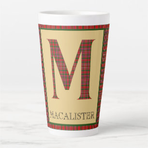 Tasse Latte MacAlister Tartan Monogramme M