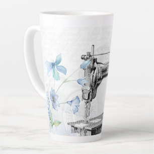 Tasse Latte Machine à coudre à vintage-aiguille
