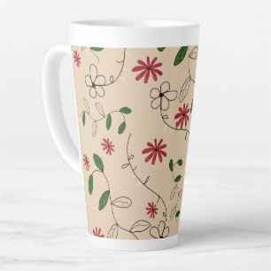 Tasse Latte Magic Garden Flower Motif