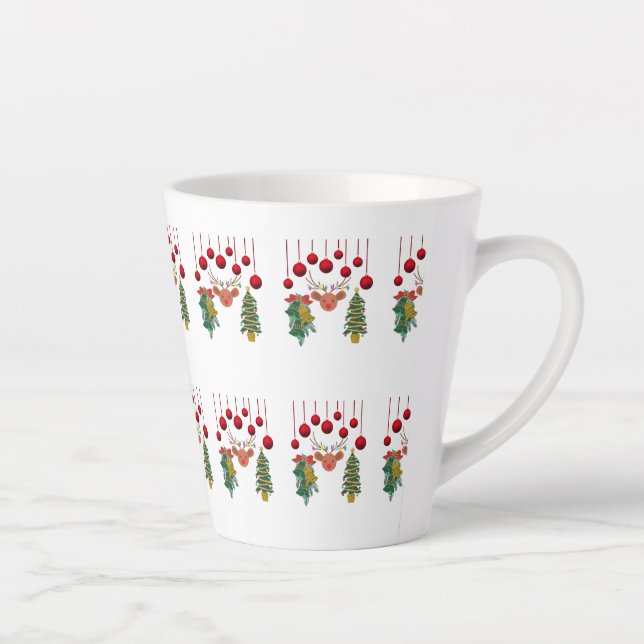 Tasse Latte Magical Reindeer Bells and Christmas Tree Design  (Droite)