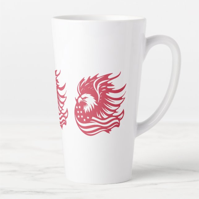 Tasse Latte Magnifique oeuvre numérique d'aigle patriotique (Droite)
