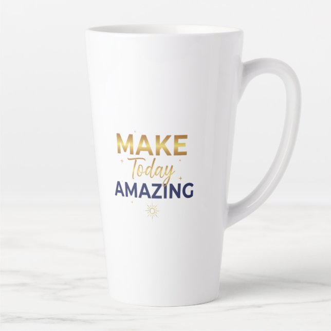 Tasse Latte Make Today Amazing Gold Navy Sun Design (Droite)