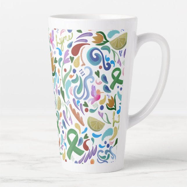 Tasse Latte Maladie de Lyme Soutien Limites du ruban #lyme (Droite)