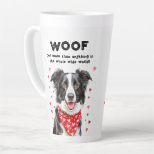 Tasse Latte Malheur à vous plus que la frontière Collie Coeur 