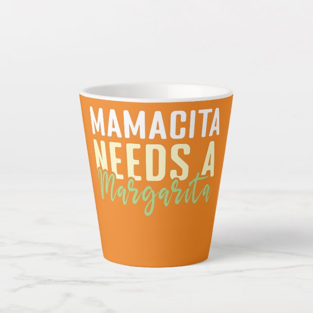Tasse Latte Mama Margarita Lover Mexique Mexique heureux Cinco (Devant)