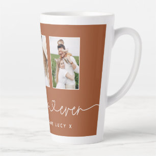 Tasse Latte Maman mignonne script moderne multi photo cadeau l