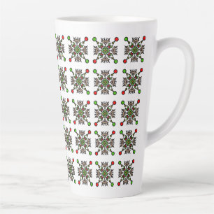 Tasse Latte Mandala Flocon de Noël de Noël
