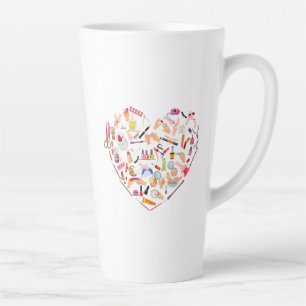 Tasse Latte Manicuriste Nail Technicien Outil Coeur
