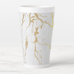 Tasse Latte Marbre blanc Avec Or