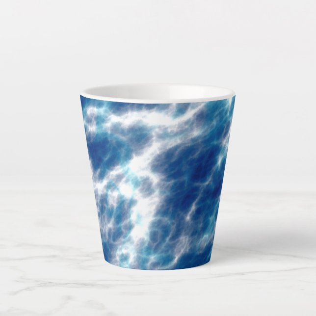 Tasse Latte Marbre d'eau bleue (Devant)