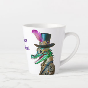 Tasse Latte Mardi Gras Steampunk Fête Animal Alligator