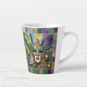Tasse Latte Mardi Gras Troisième Oeil Gold Céramique Masque