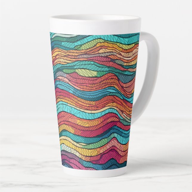 Tasse Latte Marée mosaïque (Angle droit)