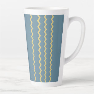 Tasse Latte Marée sarcelle Vagues dorées 