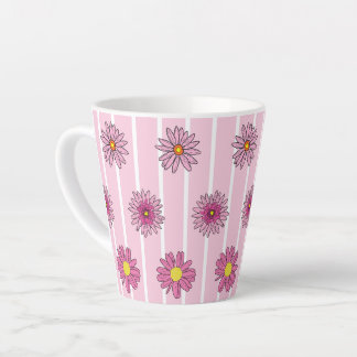 Tasse Latte Marguerites rose et blanc Fleur sauvage Whimsy