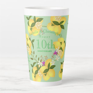 Tasse Latte Mariage Anniversaire Citron Vert