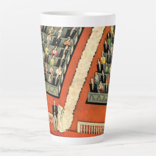 Tasse Latte Mariage Vintage, Jeune Marié et Jeune Mariée Art D