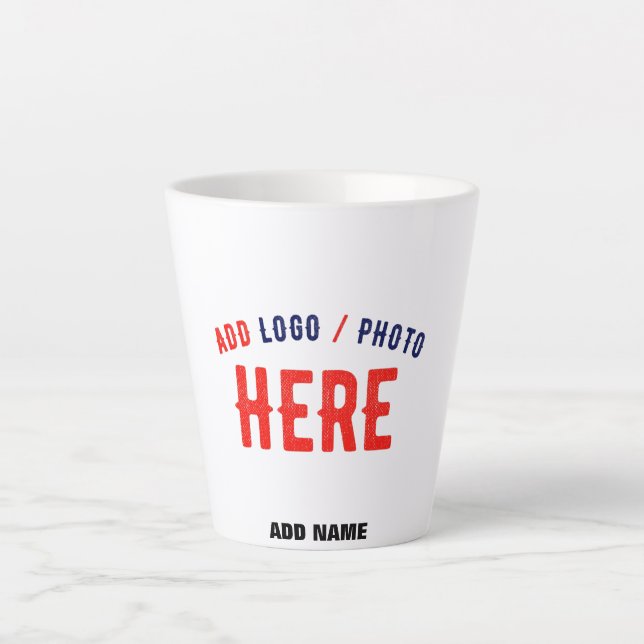 TASSE LATTE MARQUE BLANCHE MODERNE ET PERSONNALISABLE VÉRIFIÉE (Devant)