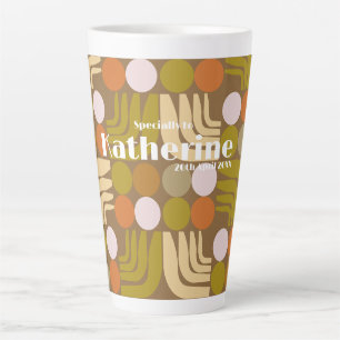 Tasse Latte Marron Orange Vert Bohème