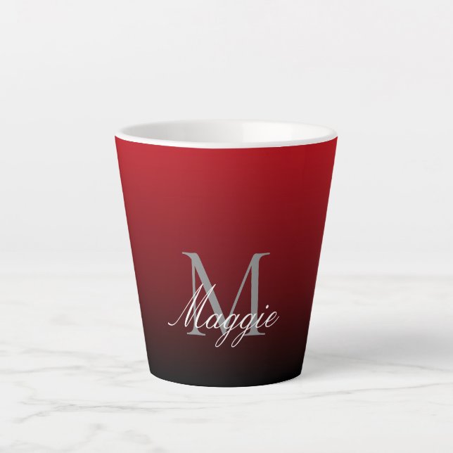 Tasse Latte marsala abstraite minimaliste marsala rouge bordea (Devant)