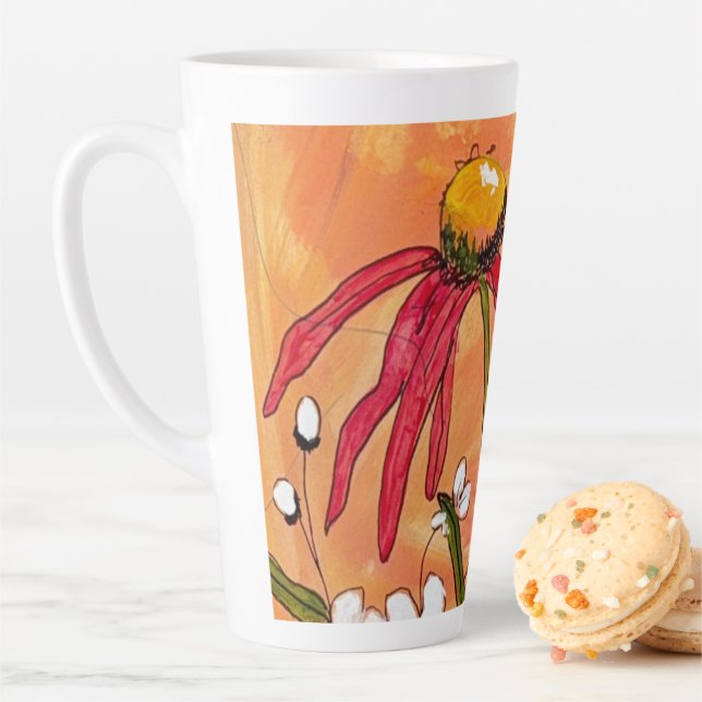 Tasse Latte Matinée Fleur Sauvage (En situation)
