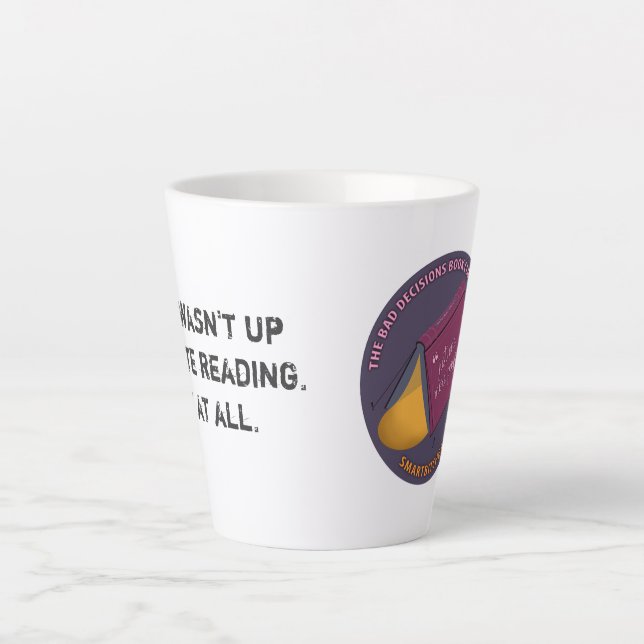 Tasse Latte Mauvaises Décisions Réserver Club Extra Large Café (Devant)