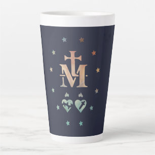 Tasse Latte Médaille miraculeuse Notre-Dame de la grâce