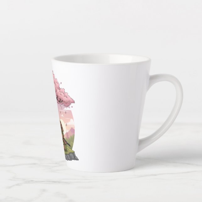 Tasse Latte Meditating Samurai Frog  (Droite)