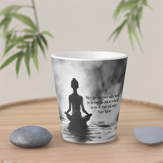 Tasse Latte Méditation Yoga Instructeur Lotus Pose Peinture à  (Créateur téléchargé)