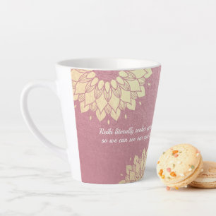 Tasse Latte Méditation Yoga Instructeur Rose Gold Mandala Cita