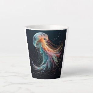 Tasse Latte méduse marine/plage/côtière