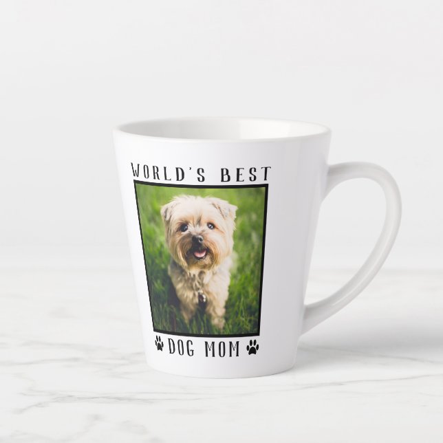 Tasse Latte Meilleur Chien Maman Empreintes de pattes Monde Ca (Droite)