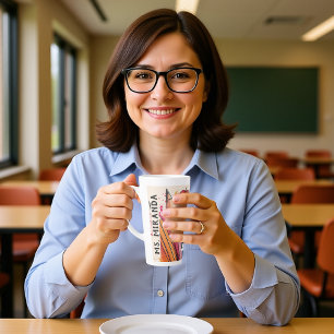 Tasse Latte Meilleur enseignant toujours personnalisé Nom des 