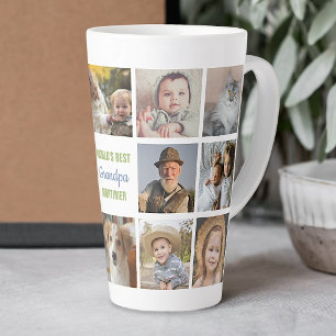 Tasse Latte Meilleur grand-père du monde Instagram Photo Colla