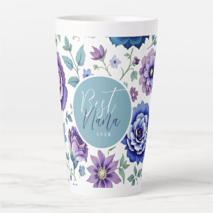 Tasse Latte Meilleur Nana jamais floral