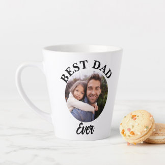 Tasse Latte Meilleur papa jamais Modèle photo personnalisé