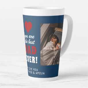 Tasse Latte Meilleur papa Jamais Rouge Coeur Bleu 2 Photo
