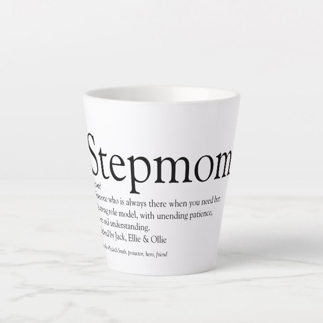 Tasse Latte Meilleur Stepmaman au monde, Stepmère Définition (Devant)