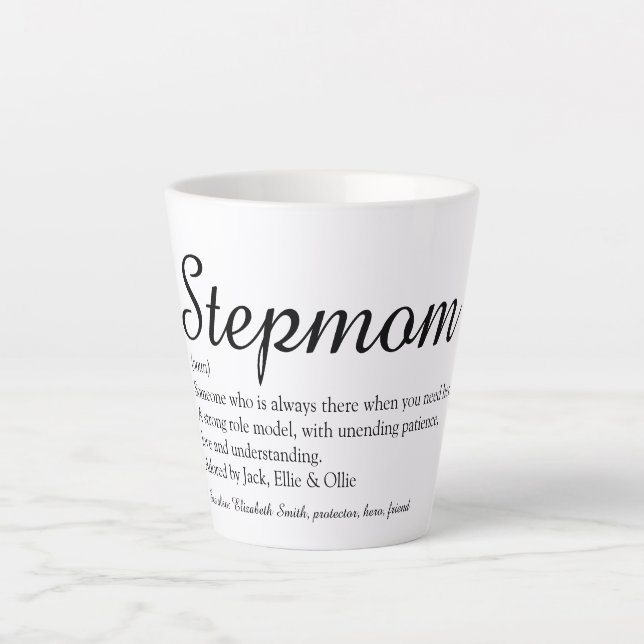 Tasse Latte Meilleur Stepmaman au monde, Stepmère Définition (Devant)