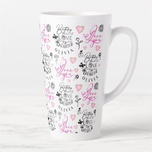 Tasse Latte Meilleur texte personnalisé pour l'anniversaire de