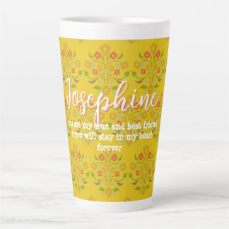 Tasse Latte Meilleure amie disant Astor Bouquet Jaune
