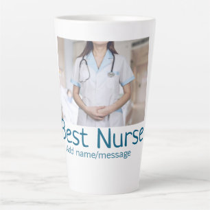Tasse Latte Meilleure infirmière ajouter le nom de la photo te