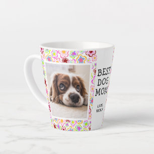 Tasse Latte Meilleure maman de chien motif de fleurs Photo