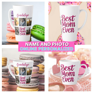 Tasse Latte Meilleure Maman du Monde Collage de Photos Anniver