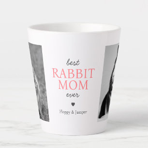 Tasse Latte Meilleure maman lapin personnalisée Collage photo