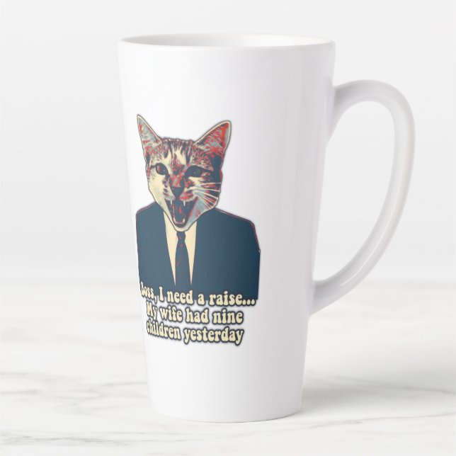 Tasse Latte Mème de chat mignon amusant pour les personnes et  (Droite)