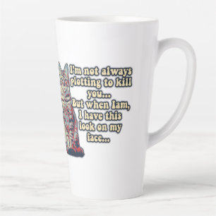 Tasse Latte Mème drôle de chat grincheux pour les amoureux et