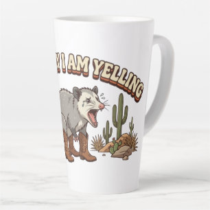 Tasse Latte Mentalement je hurle Opossum Cowboy Drôle