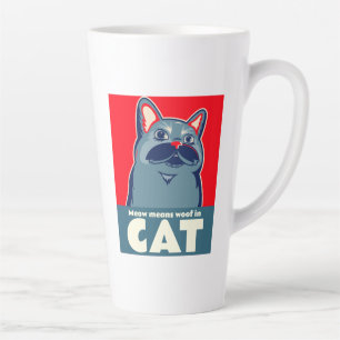 Tasse Latte Meow signifie wog en chat drôle mignonne citation 